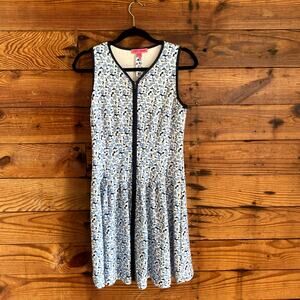 Betsy Johnson fit & flare blue floral tennis dress